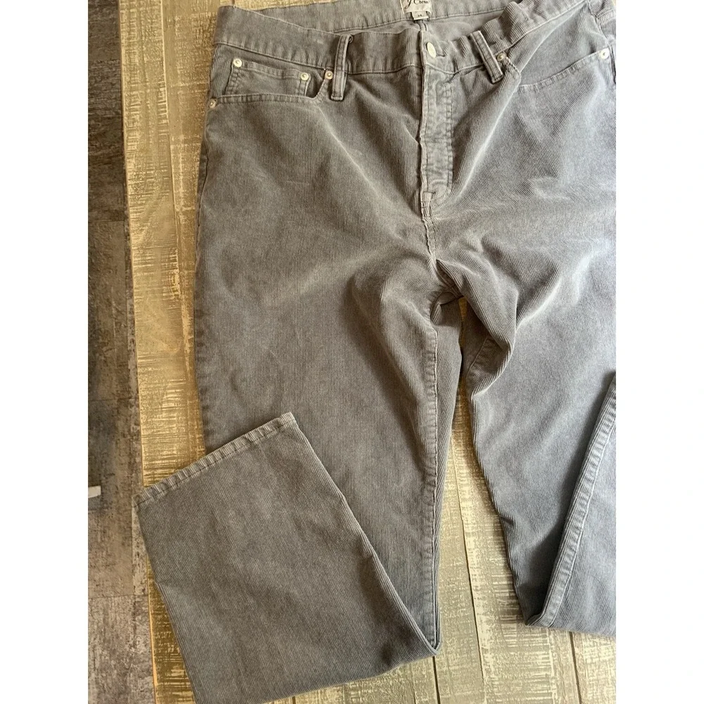 J Crew Pants Womens Size 34 Gray Corduroy Vintage Slim Straight Casual Office‎